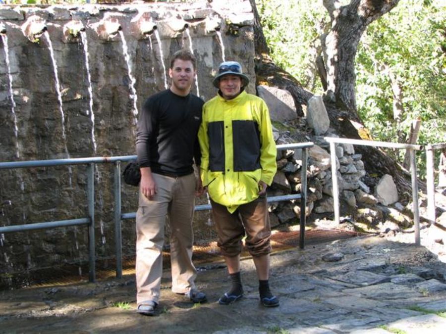 Yochai and Tilak at the temple